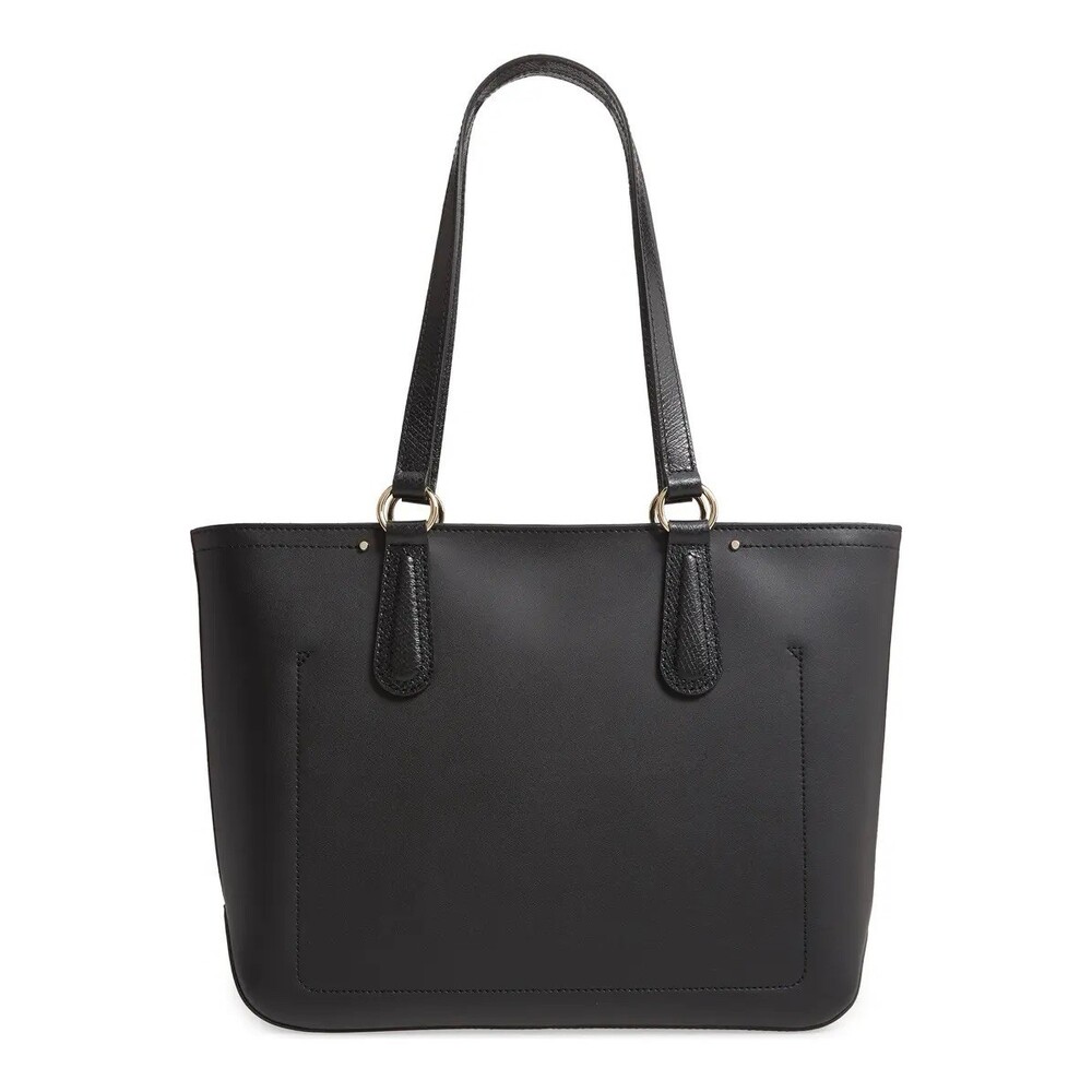 Longchamp Cavalcade Tote Black Smooth Leather Shopping Zip Bag Shoulder